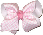 Toddler White with Light Pink and White Checked Overlay Checks and Plaids
